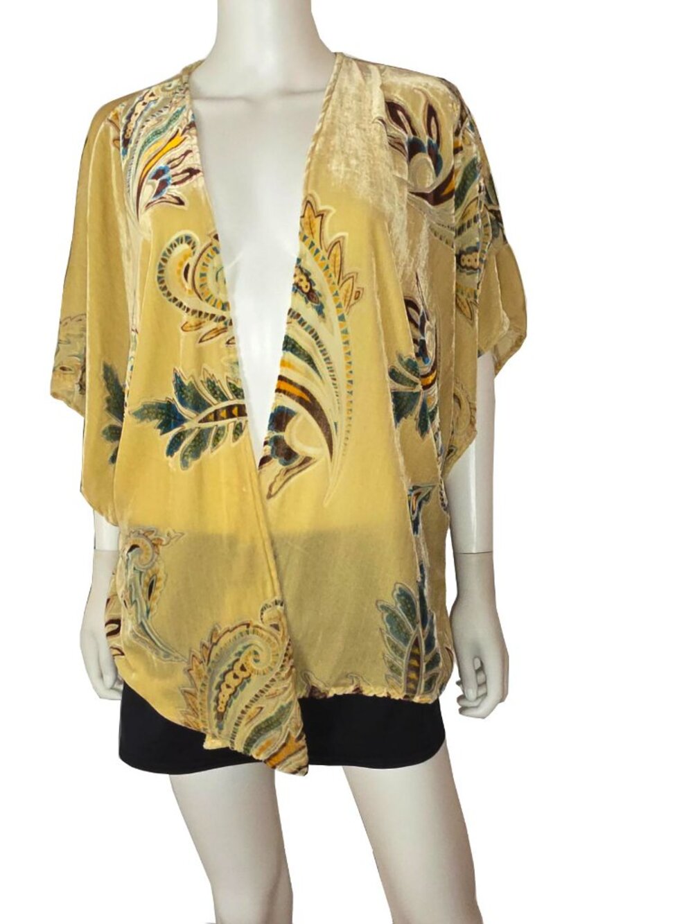 Winter Kale Burnout Velvet Top Blouse